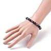 Round Stone Beads Stretch Bracelets BJEW-JB07259-02-3