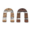 Transparent Resin & Waxed Walnut Wood Pendants RESI-Q211-02B-2