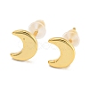 Rack Plating Brass Moon Studs Earrings for Women KK-K272-07G-1