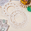 PANDAHALL ELITE 2 Sets 2 Styles Cotton Mini Wall Mirror with Macrame Fringe HJEW-PH0001-39-2