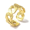 PVD Vacuum Plating 201 Stainless Steel Criss Cross Open Cuff Rings for Women RJEW-C092-17G-1