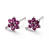 Brass Micro Pave Cubic Zirconia Stud Earrings Findings ZIRC-C027-14P-RS-2