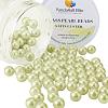 10mm About 100Pcs Glass Pearl Beads Champagne Yellow Tiny Satin Luster Loose Round Beads in One Box for Jewelry Making HY-PH0001-10mm-012-1