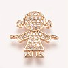 Brass Micro Pave Cubic Zirconia Links ZIRC-K078-33G-1