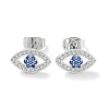 Brass Micro Pave Cubic Zirconia Stud Earrings EJEW-P247-02P-1