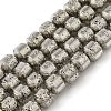 Electroplated Natural Lava Rock Beads Strands G-L606-B02-01A-1