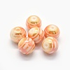 Opaque Spray Painted Glass Beads LAMP-P050-D01-8mm-1