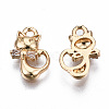Brass Micro Pave Clear Cubic Zirconia Charms KK-S359-122-RS-2