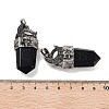 Natural Obsidian Faceted Sword Pendants G-Q163-01AS-09-3