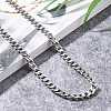 Men's 304 Stainless Steel Cuban Link Chain Necklaces NJEW-JN03170-01-4