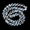 Transparent Electroplate Glass Beads Strands GLAA-P056-001PS-3