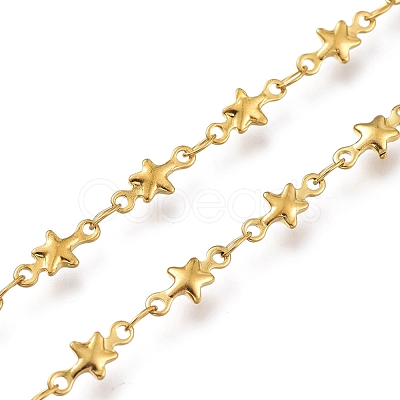 304 Stainless Steel Star Link Chains CHS-M003-04G-1