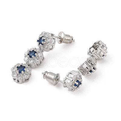 Rack Plating Brass Micro Pave Cubic Zirconia Stud Earrings EJEW-I304-10P-05-1