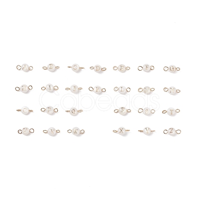 26Pcs 26 Styles Natural Freshwater Shell Beads Connector Charms PALLOY-JF01550-1