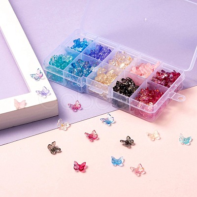 300Pcs Transparent Spray Painted Glass Charms X1-GLAA-LS0001-02-1