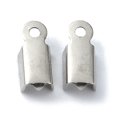 Non-Tarnish 201 Stainless Steel Ribbon Crimp Ends STAS-C097-52P-1