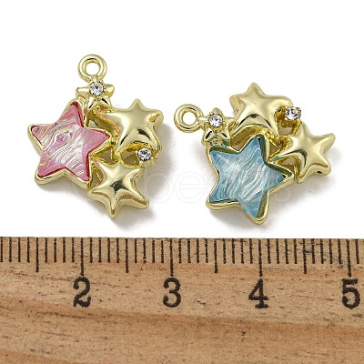 Rack Plating Alloy Rhinestone Pendants PALLOY-F312-04G-1