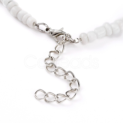 Nuggets ABS Plastic Imitation Pearl Beaded Necklaces NJEW-JN03290-01-1