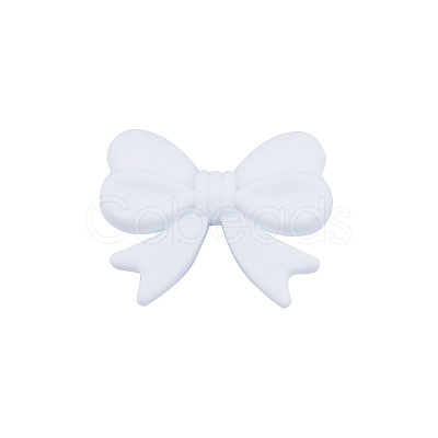 Bowknot Food Grade Silicone Beads PW-WG39907-08-1