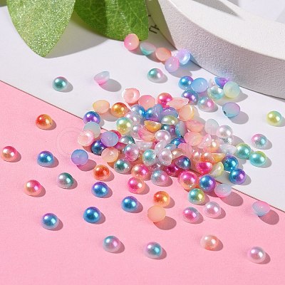 Imitation Pearl Acrylic Cabochons OACR-R063-4mm-M-1