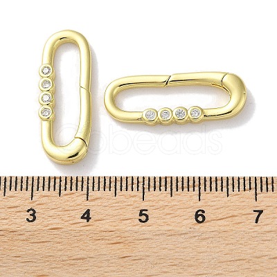 Rack Plated Brass Micro Pave Cubic Zirconia Clasps KK-Z039-07A-1