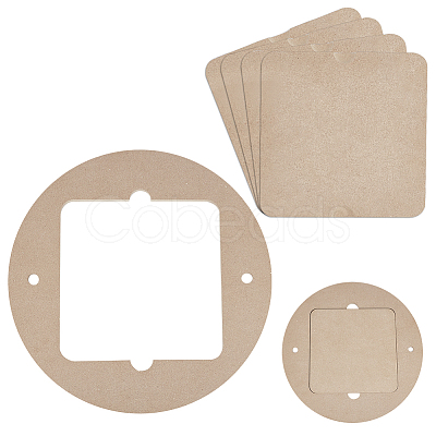 Round & Square MDF Wood Boards TOOL-WH0053-08-1