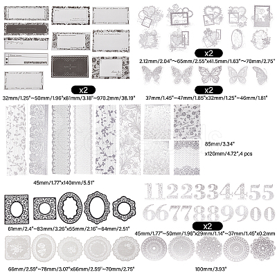 Black & White Lace DIY Scrapbooking Kits STIC-WH0024-01-1