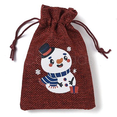 Christmas Theme Jute Cloth Storage Bags ABAG-F010-01A-03-1