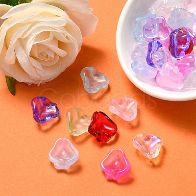 35Pcs Transparent Spray Painted Glass Pendants GLAA-YW0001-62-1