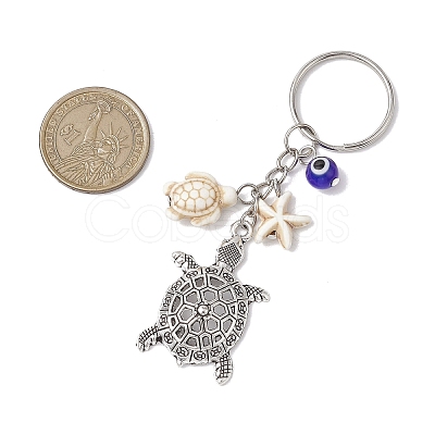 Tibetan Style Alloy Tortoise Keychains KEYC-JKC00964-02-1