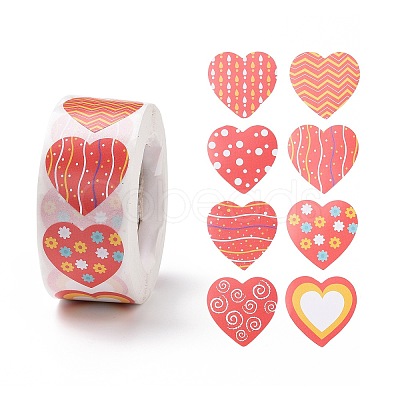 Valentine's Day Heart Paper Stickers X-DIY-I107-02C-1