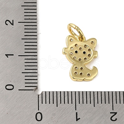 Brass Micro Pave Clear Cubic Zirconia Pendants KK-R162-015A-G-1