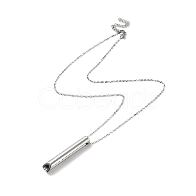 Non-Tarnish 304 Stainless Steel Whistle Pendant Necklaces NJEW-P277-01P-1