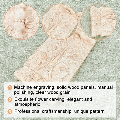 Rubber Wood Carved Onlay Applique AJEW-WH0165-95-1