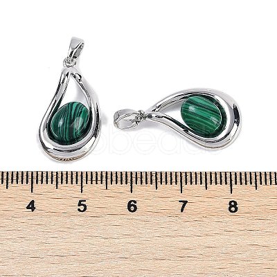 Synthetic Malachite Teardrop Pendants KK-U043-39P-01-1