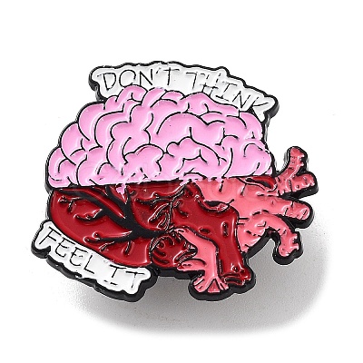 Dont's Think Feel It Brain Alloy Enamel Pin Broochs JEWB-C029-07C-EB-1