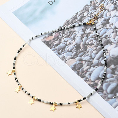 Star Pendant Necklaces NJEW-JN03074-03-1