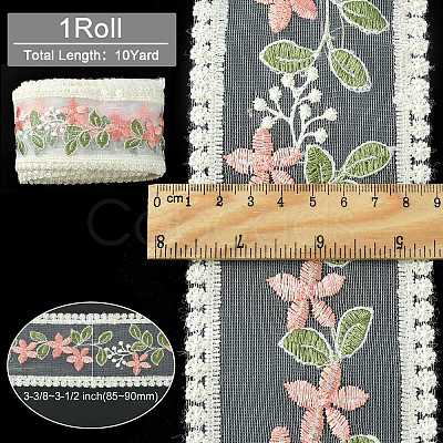 Gorgecraft 10 Yards Embroidery Polyester Lace Trim OCOR-GF0001-80A-1