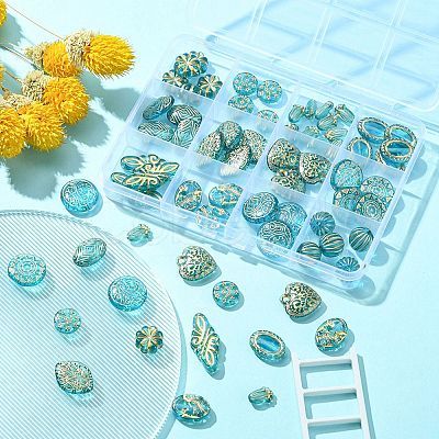 12 Styles Plating Acrylic Beads FIND-YW0003-05-1