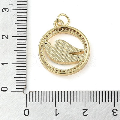 Brass Micro Pave Clear Cubic Zirconia Pendants KK-Q813-03G-1