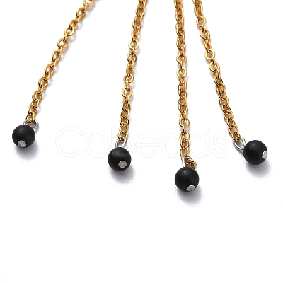 304 Stainless Steel Beaded Necklaces NJEW-H210-A-G-1