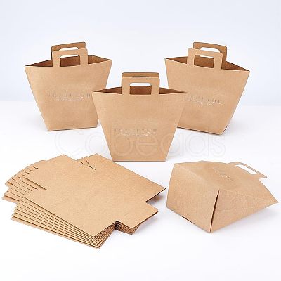 Nbeads Rectangle Foldable Creative Kraft Paper Gift Bag CON-NB0001-86-1