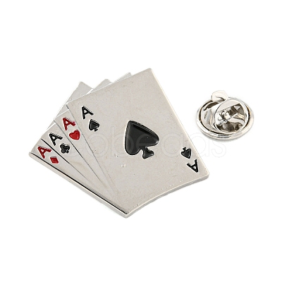 Poker Black Alloy Brooches JEWB-I030-11G-1