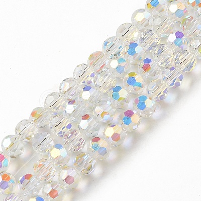 Transparent Electroplate Glass Beads Strands EGLA-I015-05-1