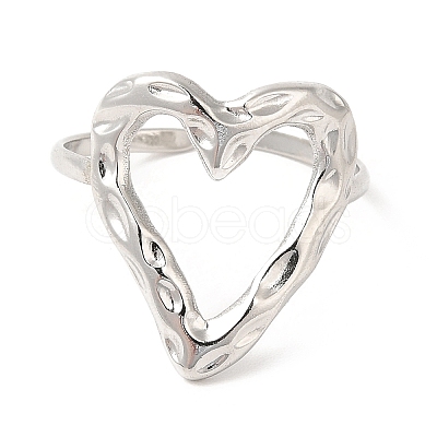 Non-Tarnish 201 Stainless Steel Open Cuff Ring RJEW-E063-51P-1