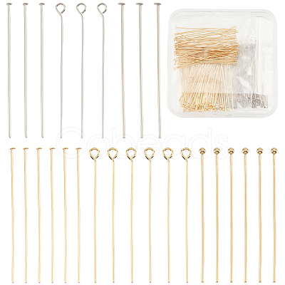 PandaHall Elite 300Pcs 6 Styles 304 Stainless Steel Eye Pins & Head Pins Sets STAS-PH0004-87-1