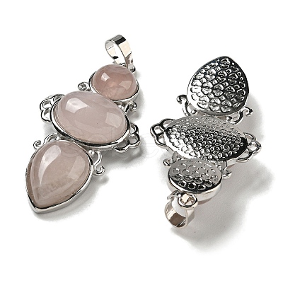 Natural Rose Quartz Pendants G-Q158-04E-1