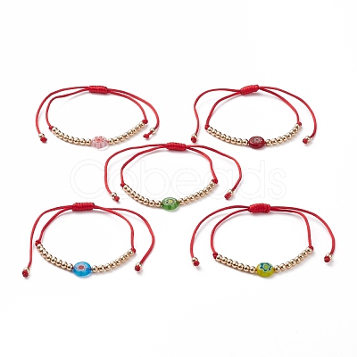 Adjustable Nylon Cord Braided Bead Bracelets BJEW-JB05799-1