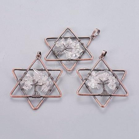 Natural Quartz Crystal Pendants KK-P180-A05-R-1