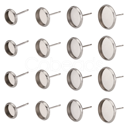 Craftdady 304 Stainless Steel Stud Earring Settings STAS-CD0001-01P-1